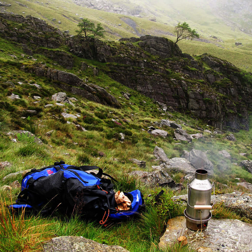 Kelly Kettle Scout 1.2L stainless steel camping kettle with carry bag and whistle
outdoors