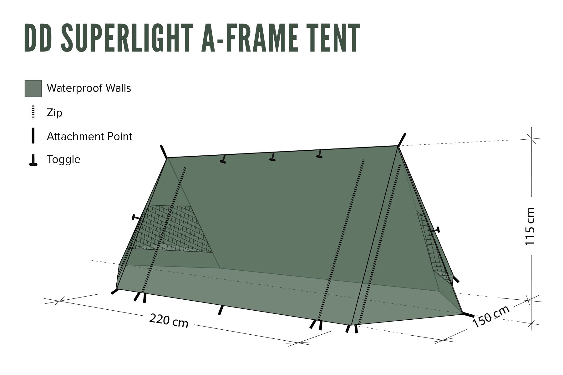 DD SuperLight A Frame Tent (Dapat digunakan dengan Tenda A Frame Mesh)