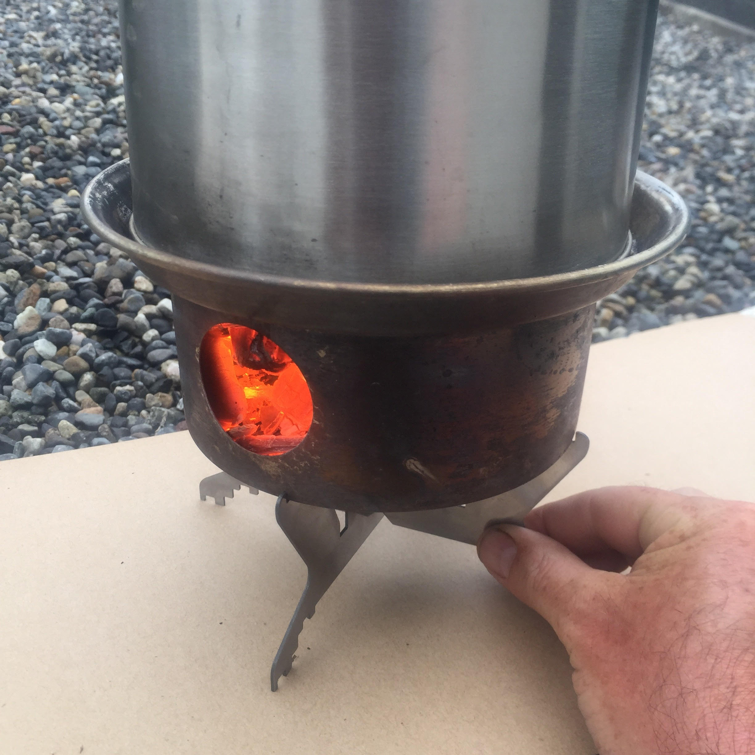 Kelly Kettle stainless steel pot support for stove-top cooking fits all kettle sizes
as a stand