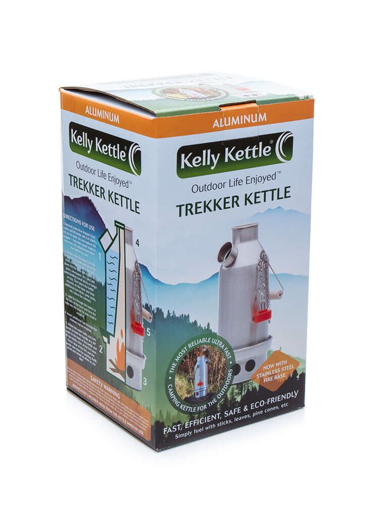 Kelly Kettle Trekker 0.6L lightweight aluminium camping kettle box