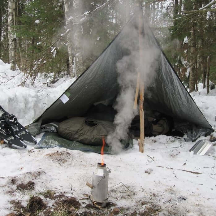 Kelly Kettle Trekker 0.6L lightweight aluminium camping kettle camping in snow