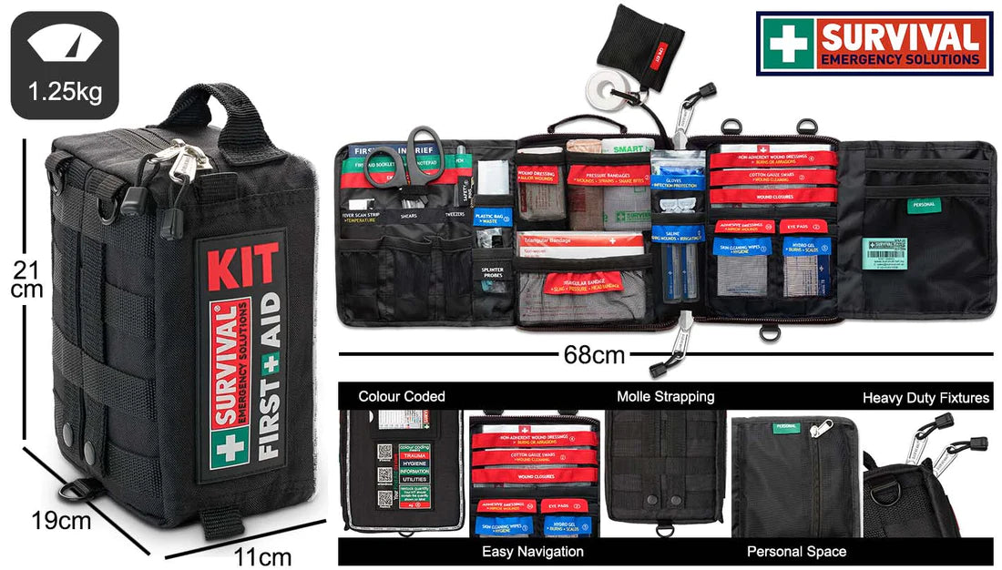 SURVIVAL Travel First Aid Kit comprehensive camping and outdoor emergency medical kit
dimensions